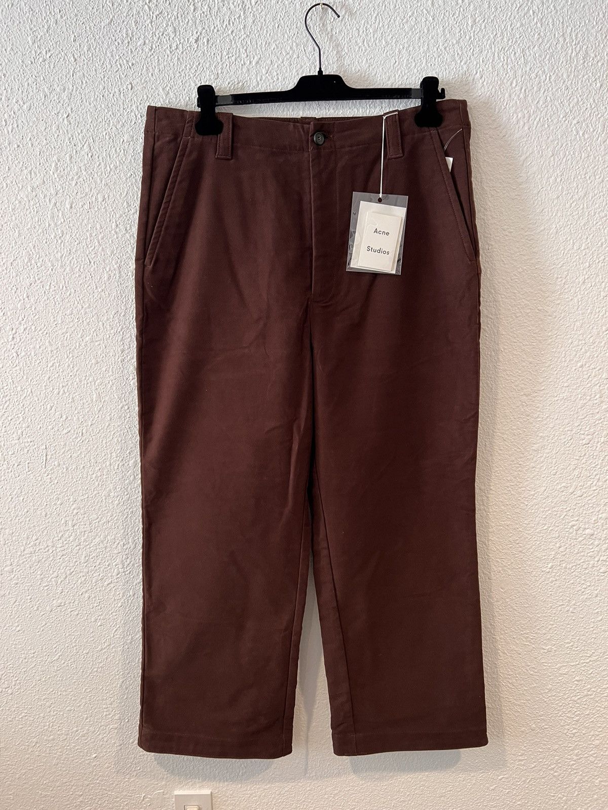 image of Acne Studios Acne Wide Leg Brown Pants Size 54, Men's