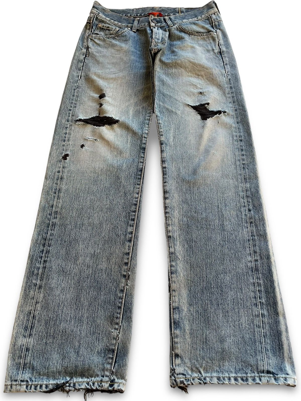 Edwin Vintage Japanese Edwin Blue Wash Distressed Baggy Jeans Size US 32 / EU 48 - 1 Thumbnail