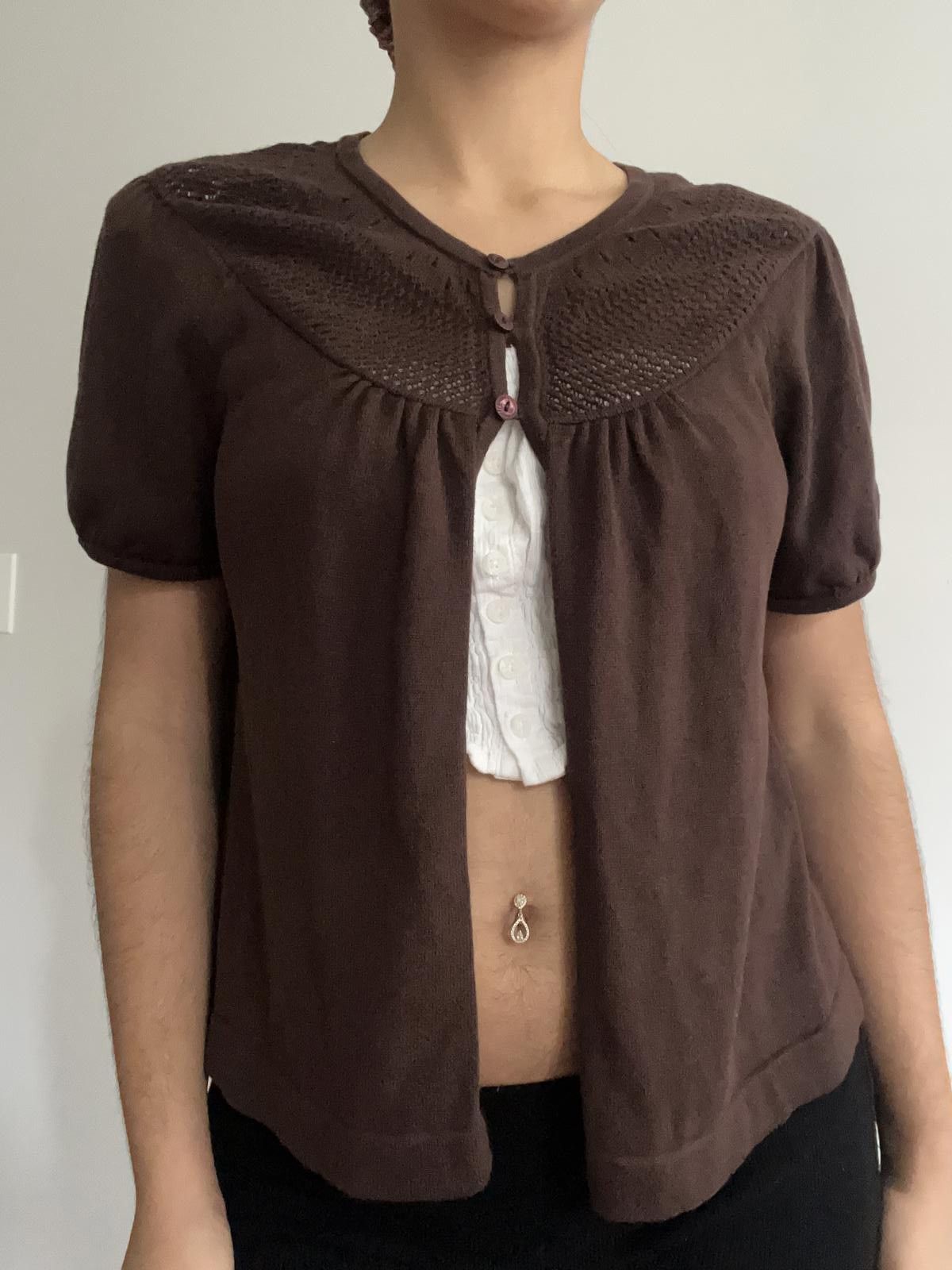 Other Women’s cute brown button up cotton sweater Size M / US 6-8 / IT 42-44 - 2 Thumbnail