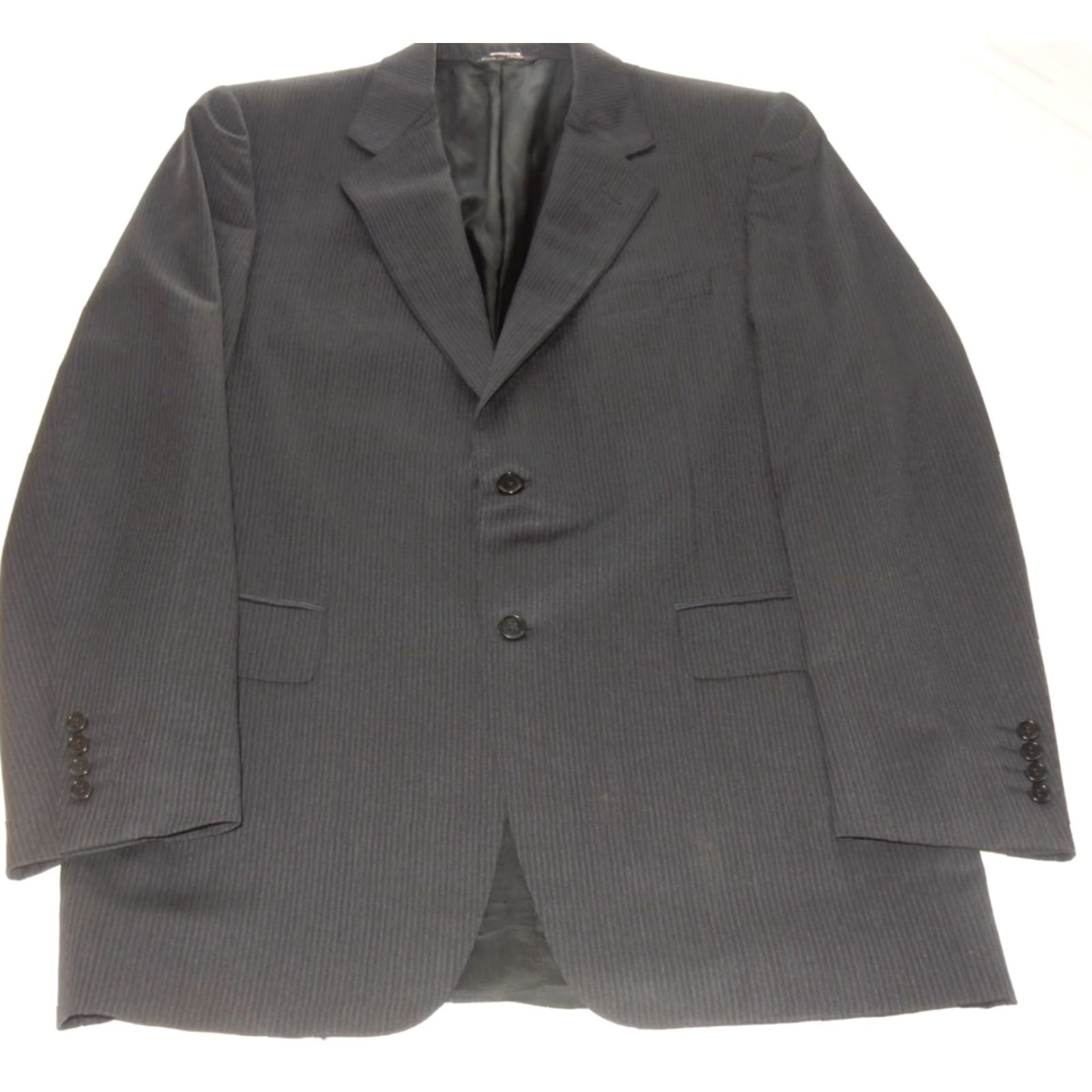 Canali VINTAGE Canali Blazer 50R Wool Striped Mens Jacket Blue 2 Button Coat Stains Confidently Sold as Used Size 50R - 2 Thumbnail