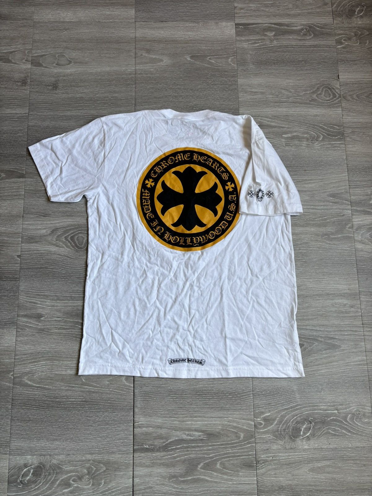 Chrome Hearts Chrome Hearts Yellow Cross Plus White Tee Size US XL / EU 56 / 4 - 2 Thumbnail