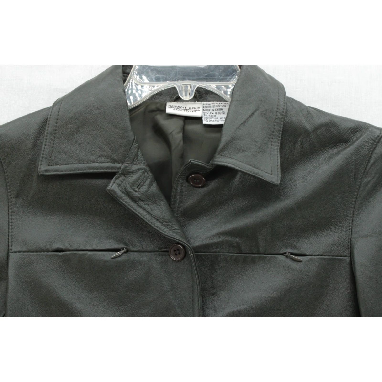 Vintage VINTAGE Newport News Leather 2 Piece Pant Suit Womens Sz 4 Gray Green Biker Business Size 27" / US 4 / IT 40 - 3 Thumbnail
