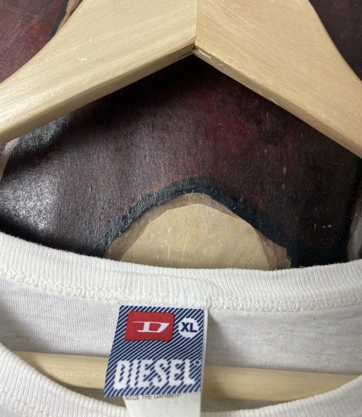Diesel Vintage Y2k Avant Garde Diesel Tee Rare White Blue Hype Size US L / EU 52-54 / 3 - 7 Thumbnail
