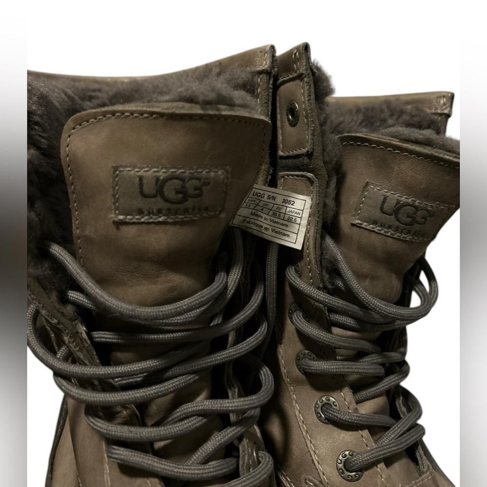Ugg UGG Australia Grey Leather Winter Boots Size US 5.5 / IT 35.5 - 7 Thumbnail