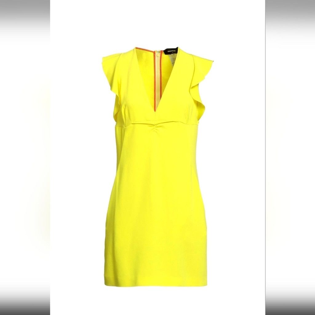 Dsquared2 DSQUARED Acid Green Dress With Pockets Size M / US 6-8 / IT 42-44 - 3 Thumbnail