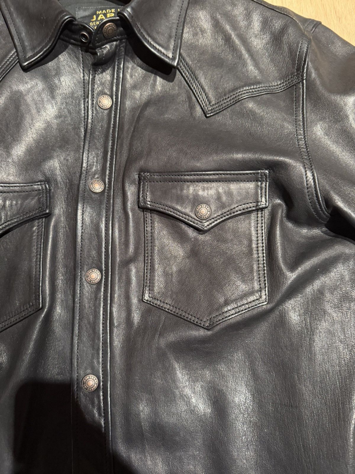 Iron Heart IRON HEART DEERSKIN SNAP SHIRT - BLACK Size 44 Size US XL / EU 56 / 4 - 3 Thumbnail