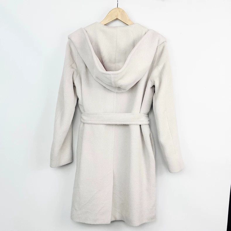 Max Mara Max Mara White wool hooded bathrobe coat Size L / US 10 / IT 46 - 2 Thumbnail