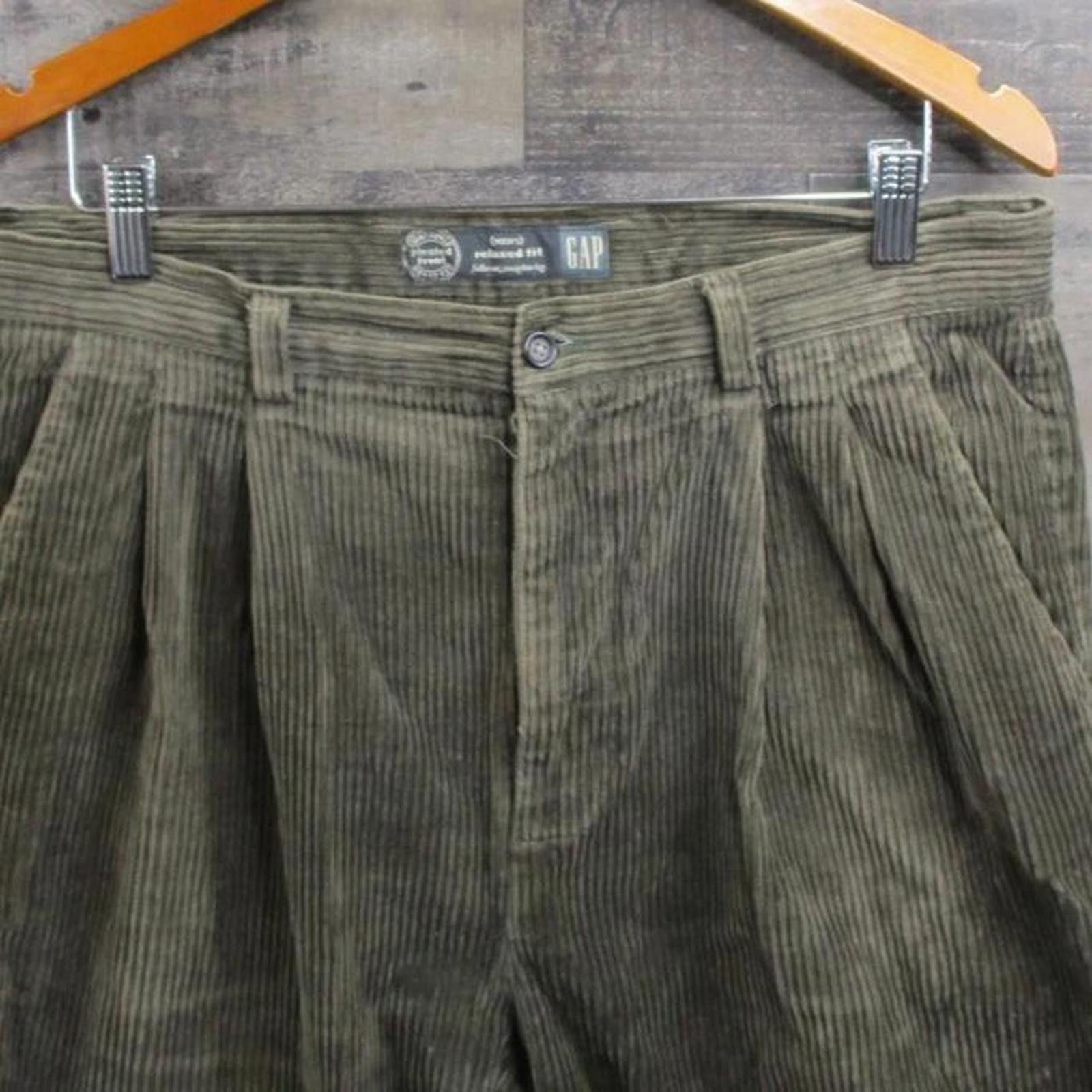 Gap Vintage Gap Pants Mens 33/32Green 90s Pleated Size US 33 - 4 Thumbnail