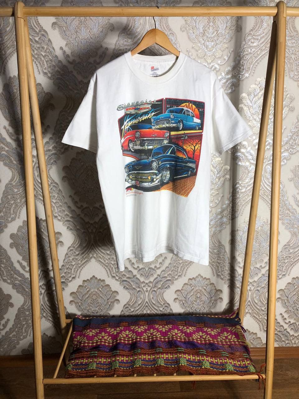 NASCAR VINTAGE HANES CHEVROLET RACING RETRO CAR DESIGNER T-SHIRT Size US L / EU 52-54 / 3 - 1 Thumbnail