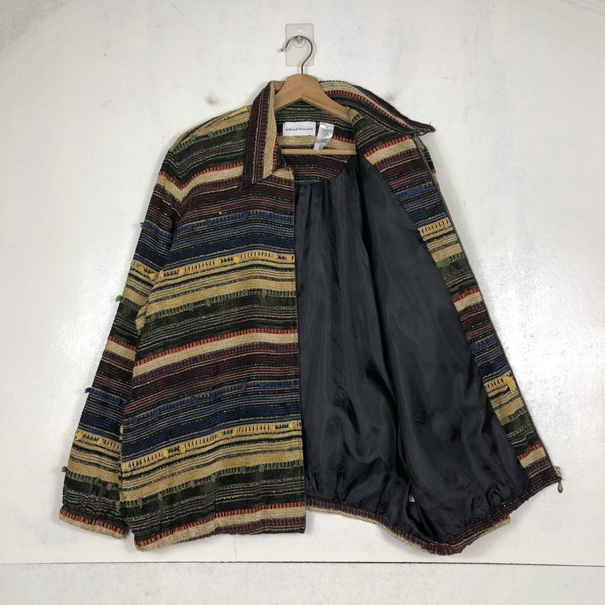 Vintage 📌VINTAGE HAND KNIT DESIGN ZIPPER ALFRED DUNNER ISSEY MIYAKE Size US M / EU 48-50 / 2 - 12 Thumbnail