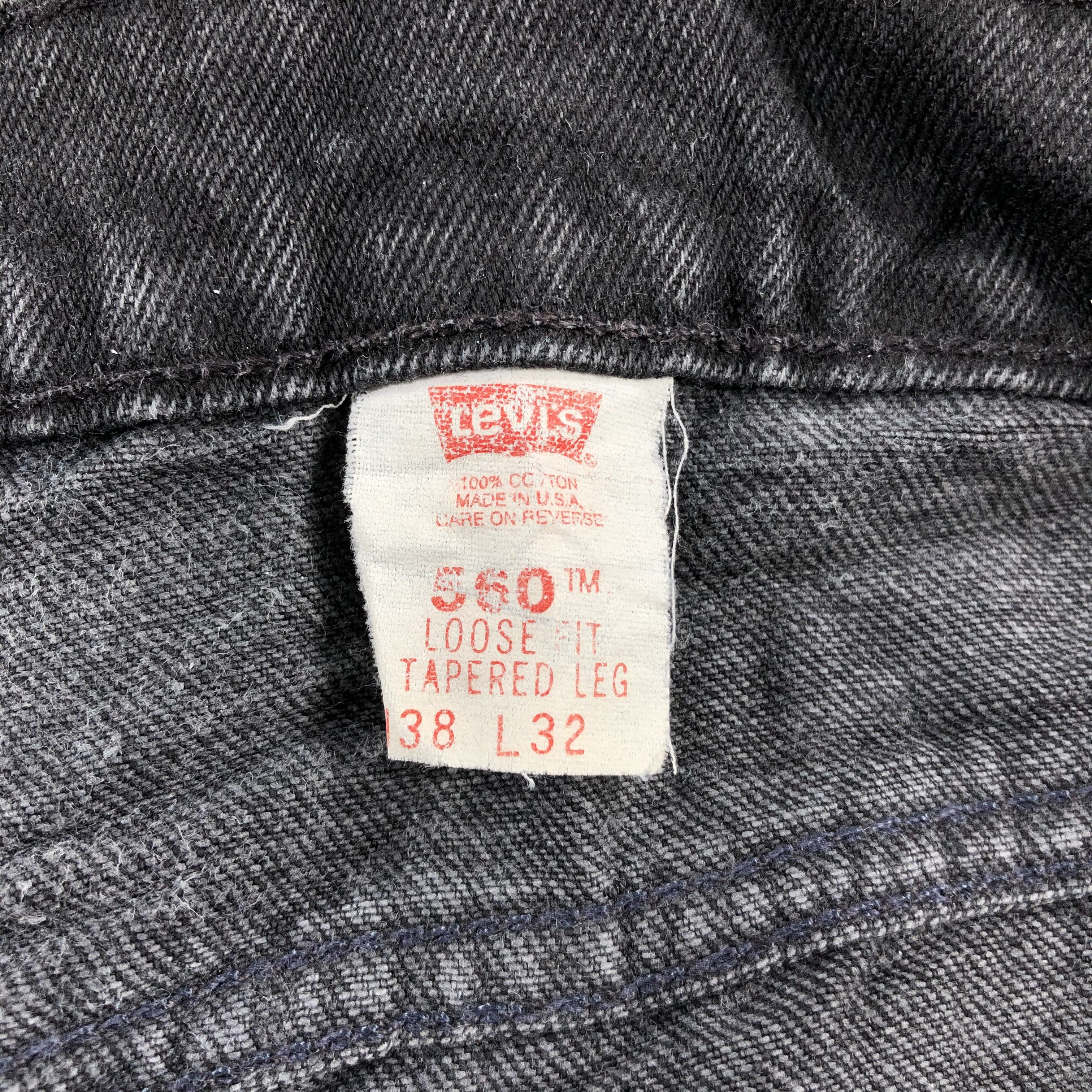 Levi's Vintage 90s Faded Black Levis 560 Jeans-J2408 Size US 37 - 14 Thumbnail