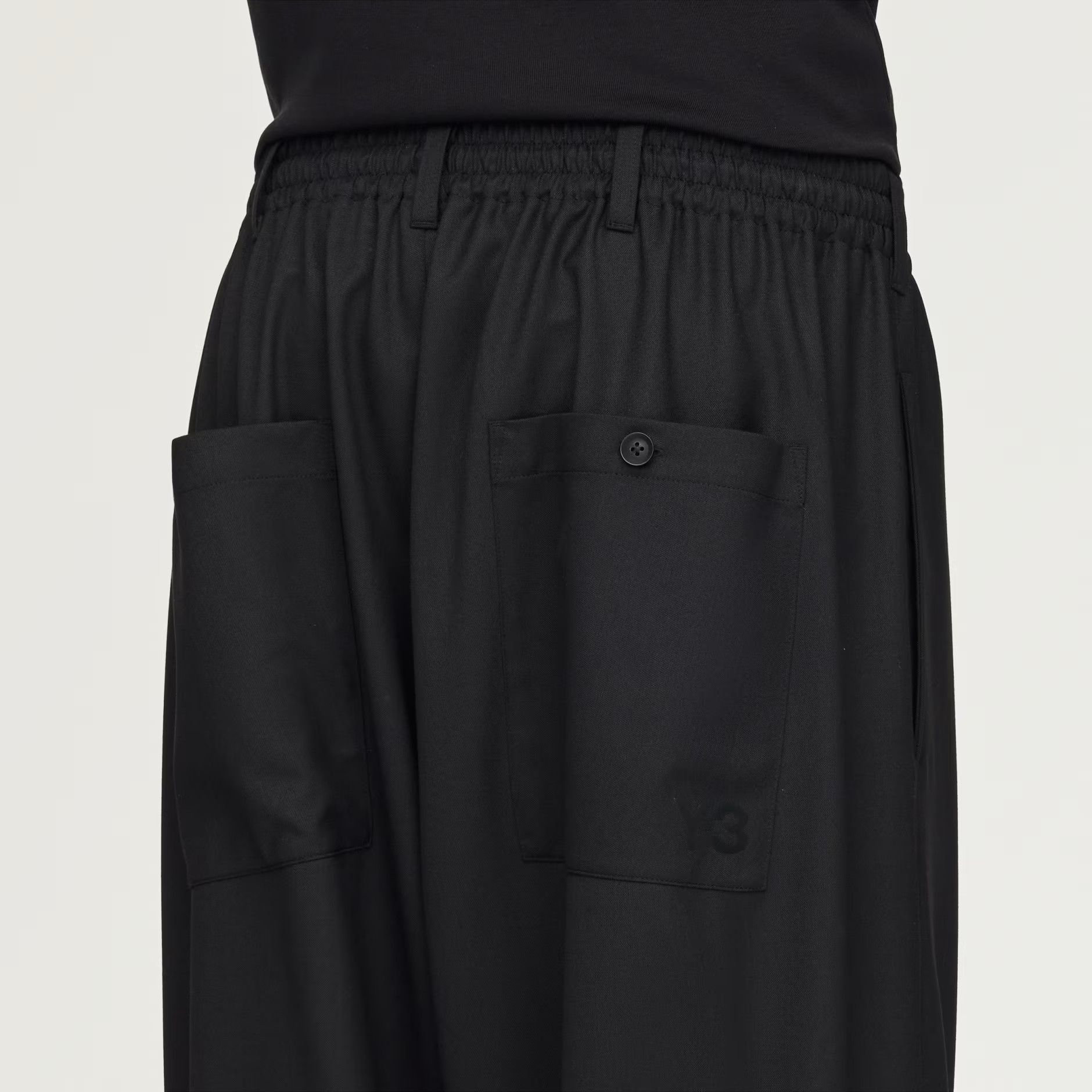 Y-3 o1tko10426 Refined Wool Wide Cargo Pants in Black Size US 34 / EU 50 - 8 Thumbnail