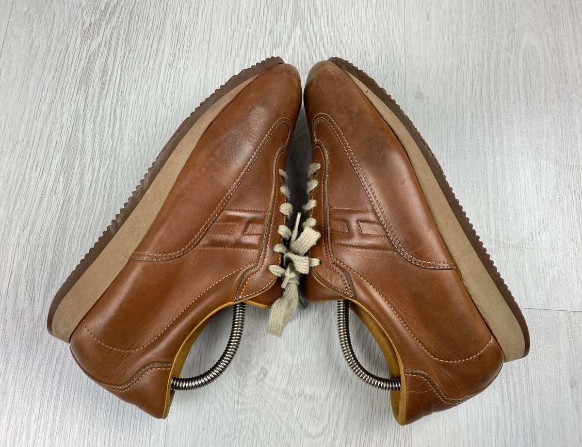 Hermes Vintage Hermes Leather Sneakers Shoes Brown 41 Size US 8 / EU 41 - 10 Thumbnail