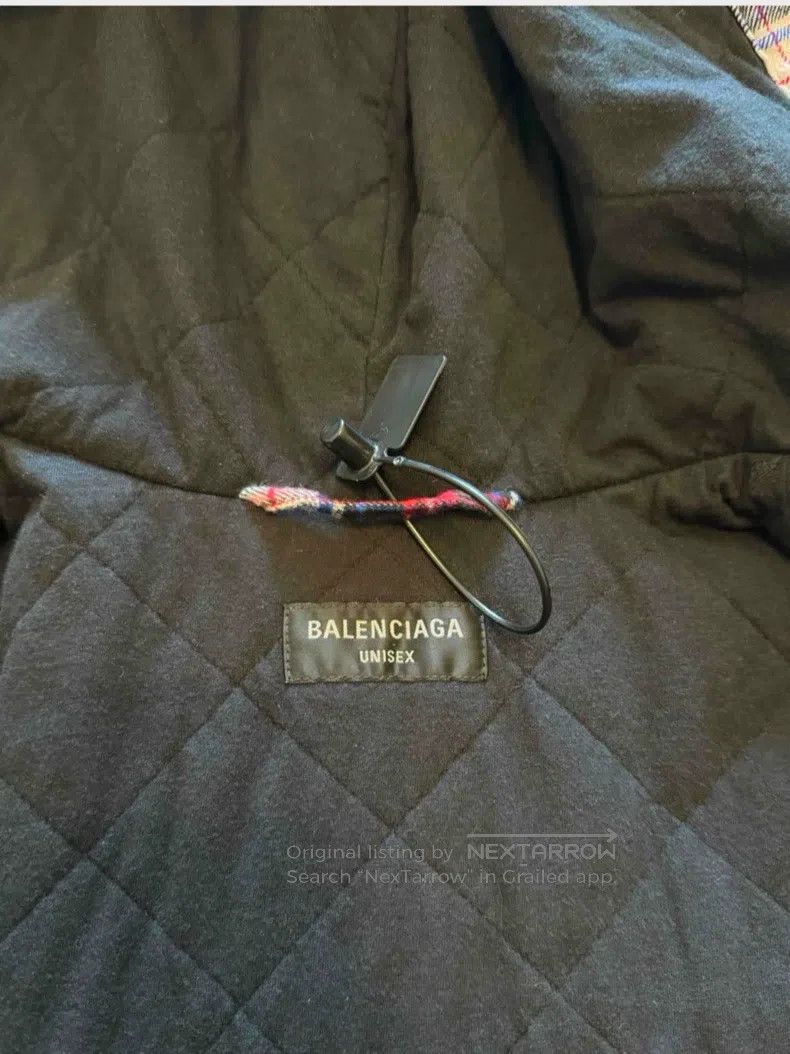 Balenciaga Balenciaga Plaid Insulated Long Sleeve Hooded Shirt Size US XS / EU 42 / 0 - 3 Thumbnail