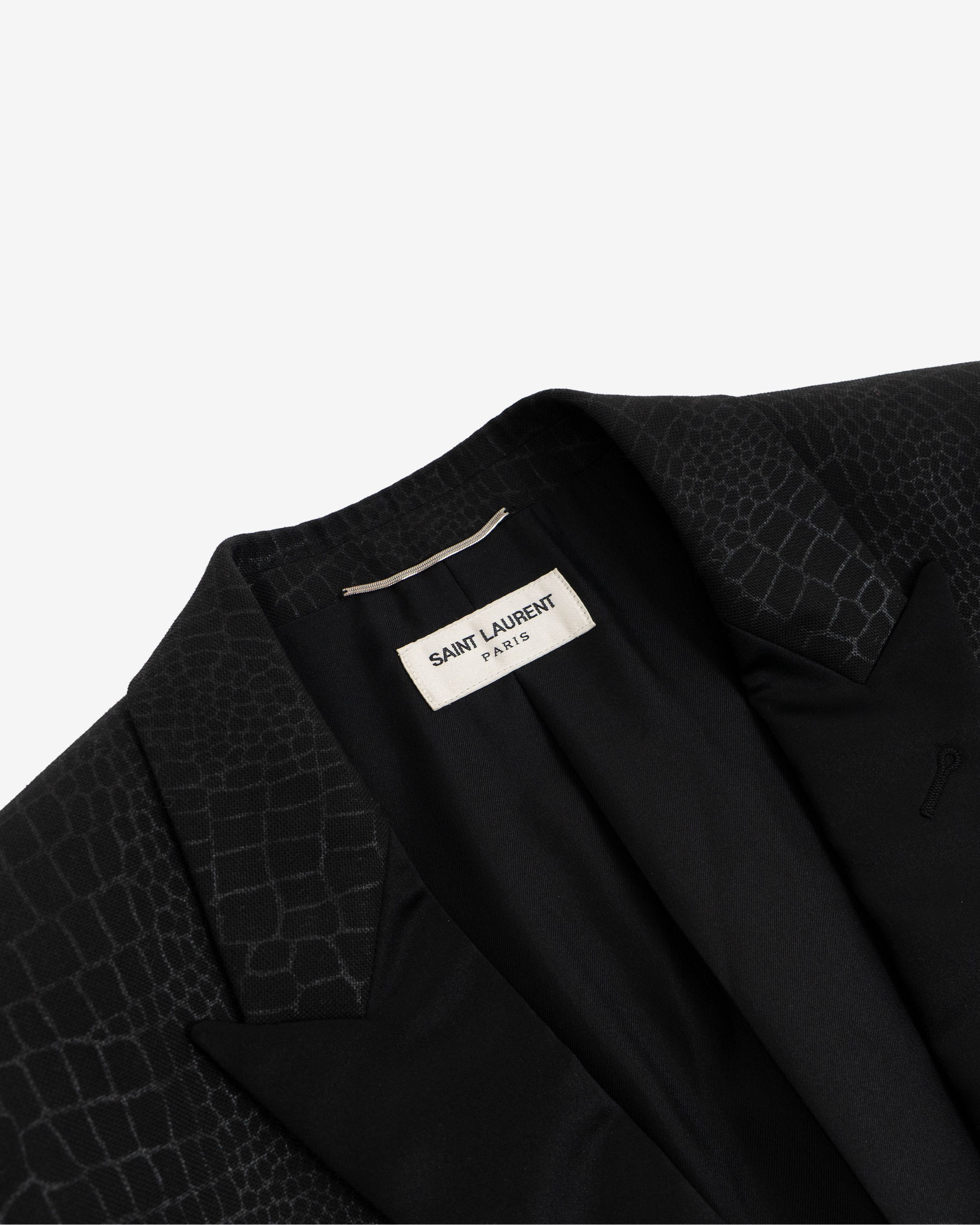 Saint Laurent Paris Crocodile Wax Print Le Smoking Jacket (FW14) Size US XS / EU 42 / 0 - 3 Thumbnail
