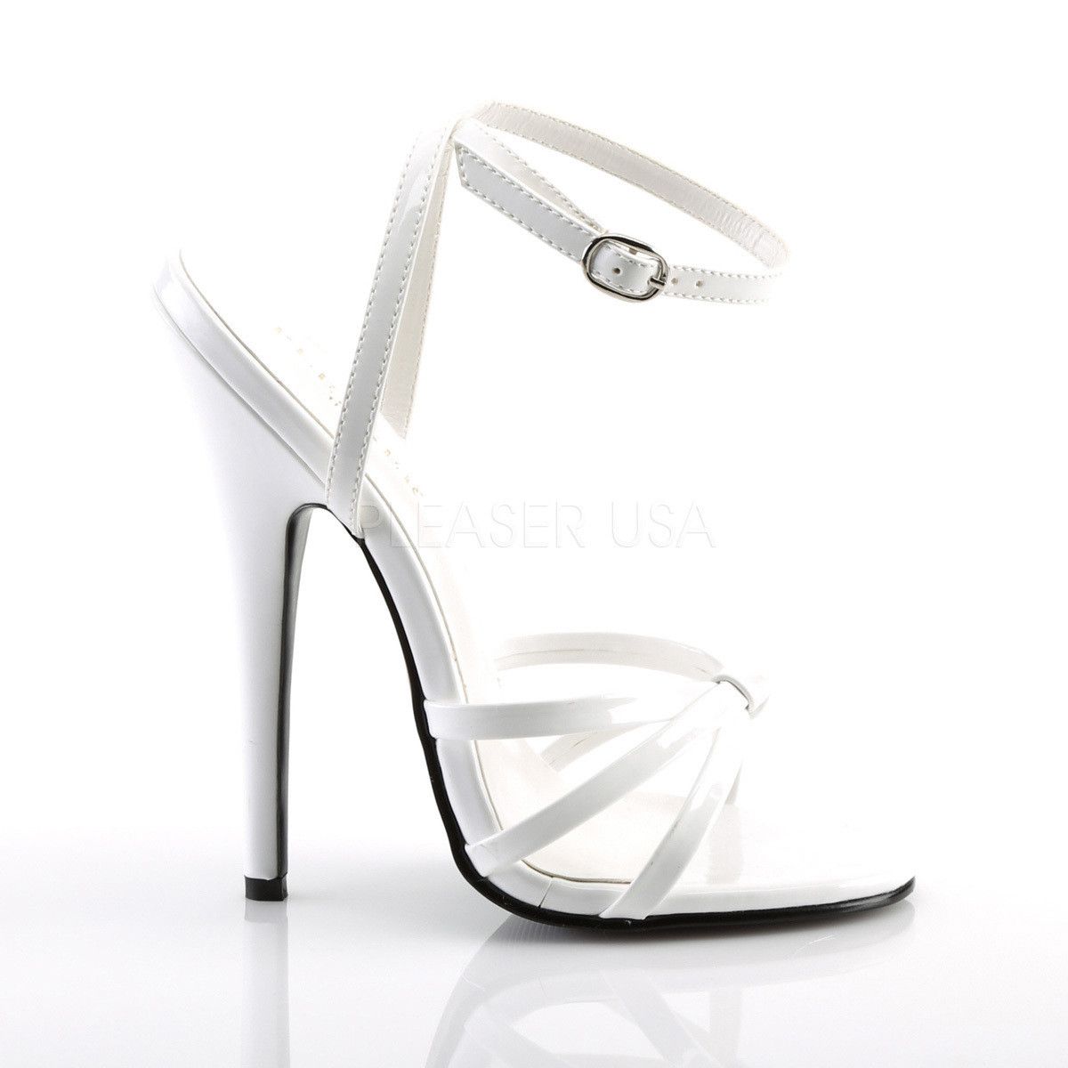 Other Domina 108 White Patent 6" Spiked Heels Ankle Strap Stiletto Size US 6 / IT 36 - 5 Thumbnail