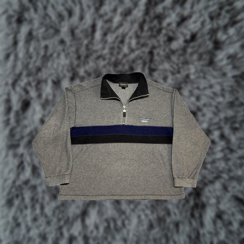 Eddie Bauer Eddie Bauer Sweater Men L Blue & Gray 1/4 Zip Logo Long Sleeve Pullover Geometric Mock Neck Casual Outdoor Fall Winter Spring Tee Shirt? Size US L / EU 52-54 / 3 - 1 Thumbnail
