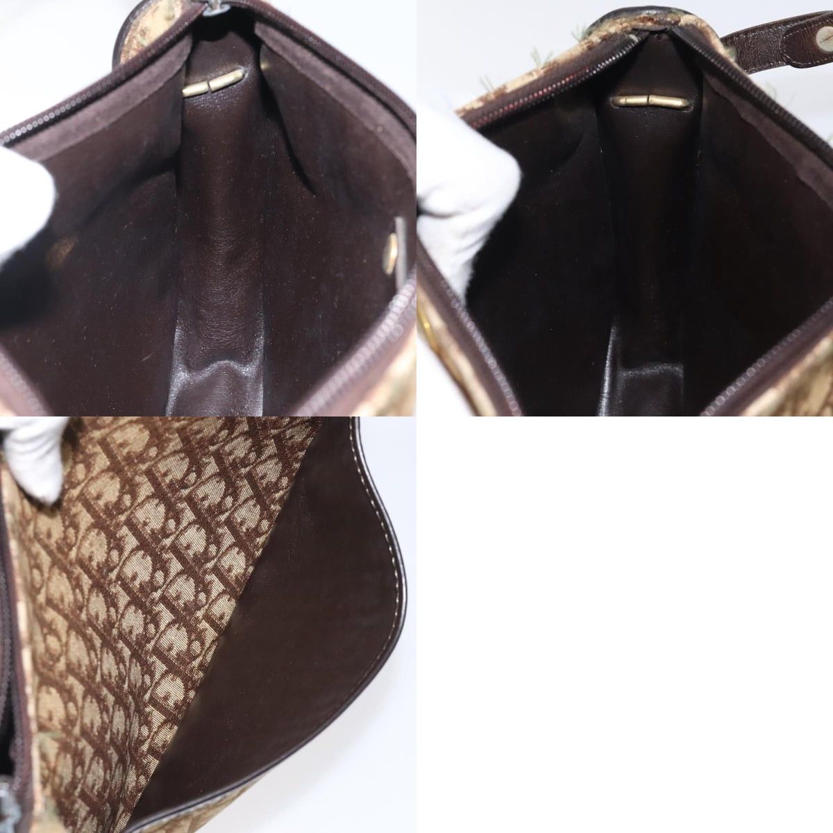 Dior DIOR Trotter Canvas Shoulder Bag Brown Gold Size ONE SIZE - 12 Thumbnail