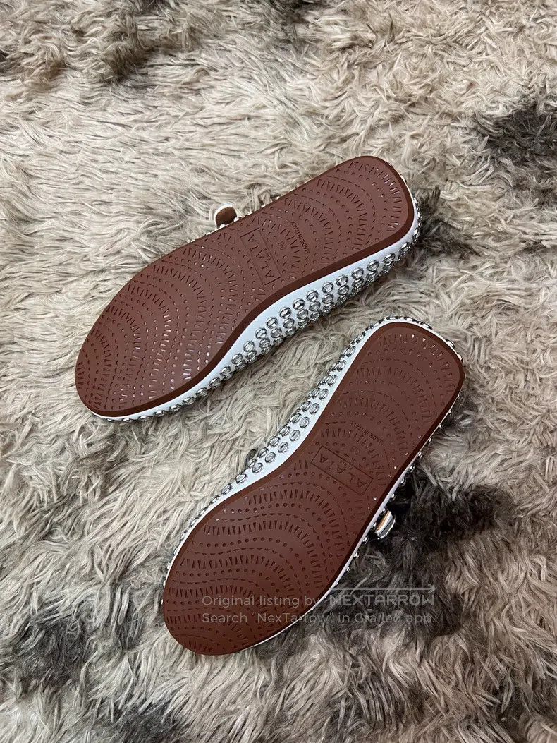 Alaia Alaia White Crystal Ballet Dance Flat Shoes Size US 5.5 / IT 35.5 - 2 Thumbnail