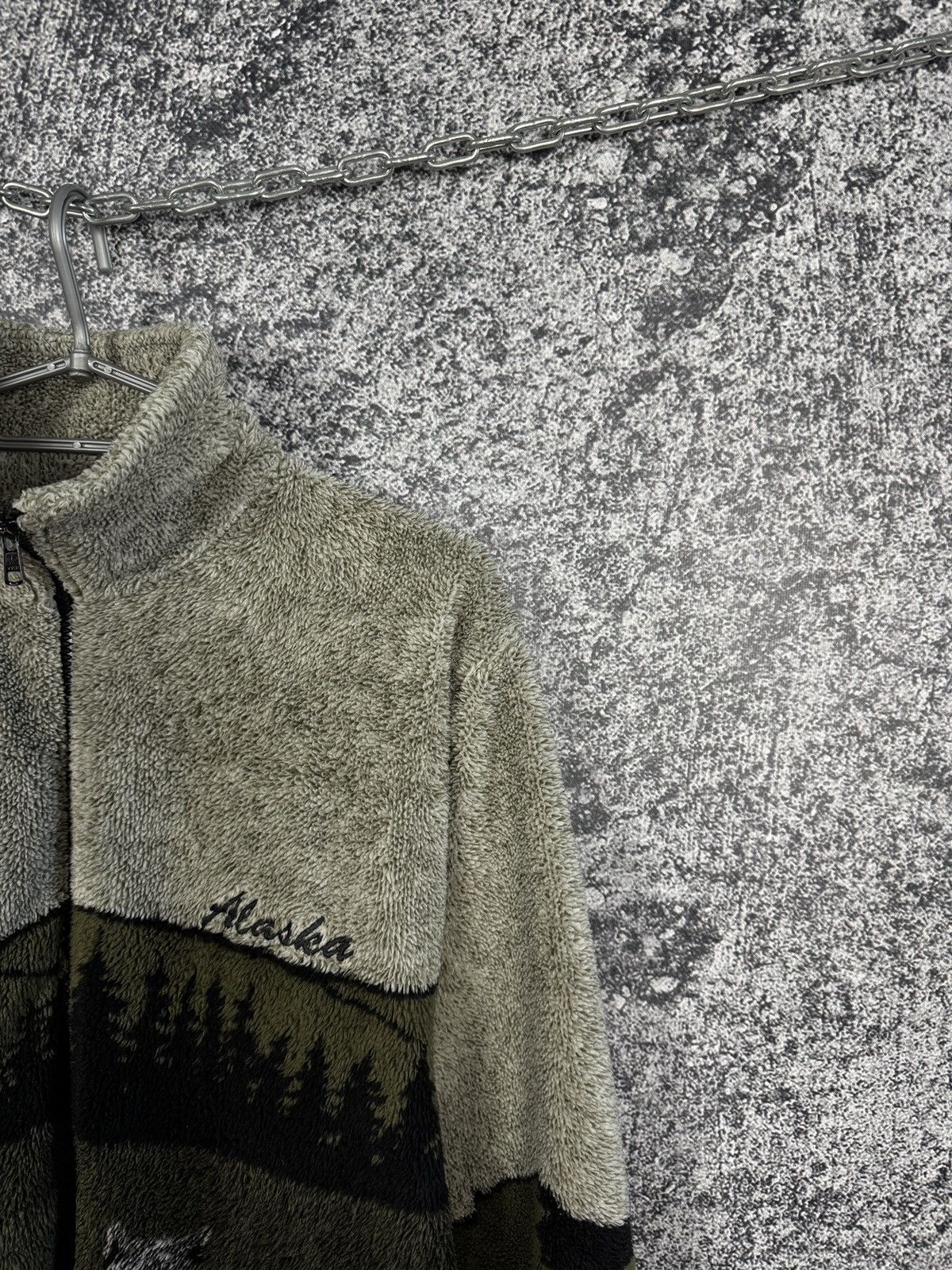 Vintage Ocean Fast Full Zip Fleece Hoodie Alaska Wolf Nature Sherpa Size US M / EU 48-50 / 2 - 2 Thumbnail