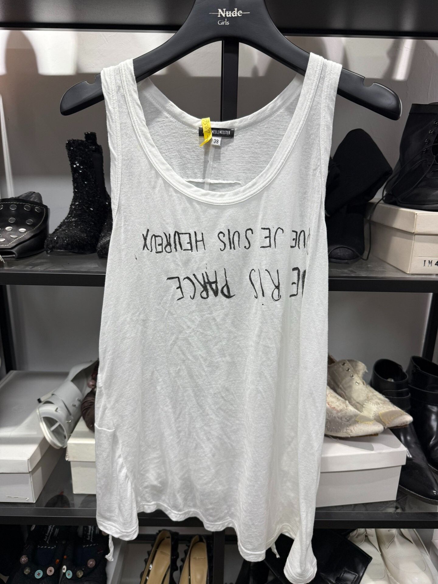 Ann Demeulemeester Ann Demeulemeester Logo Tank Top Size US S / EU 44-46 / 1 - 1 Thumbnail