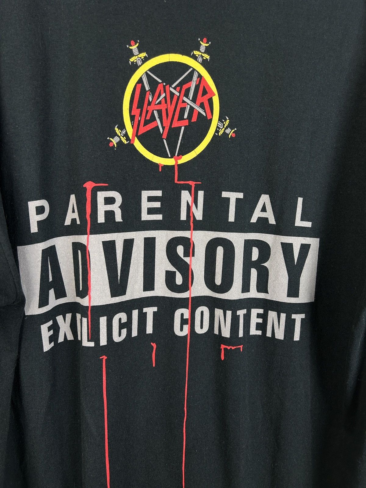 Band Tees Vintage 2004 Slayer Liquid Blue AOP Allover Print Eagle Tee Size US XL / EU 56 / 4 - 7 Thumbnail