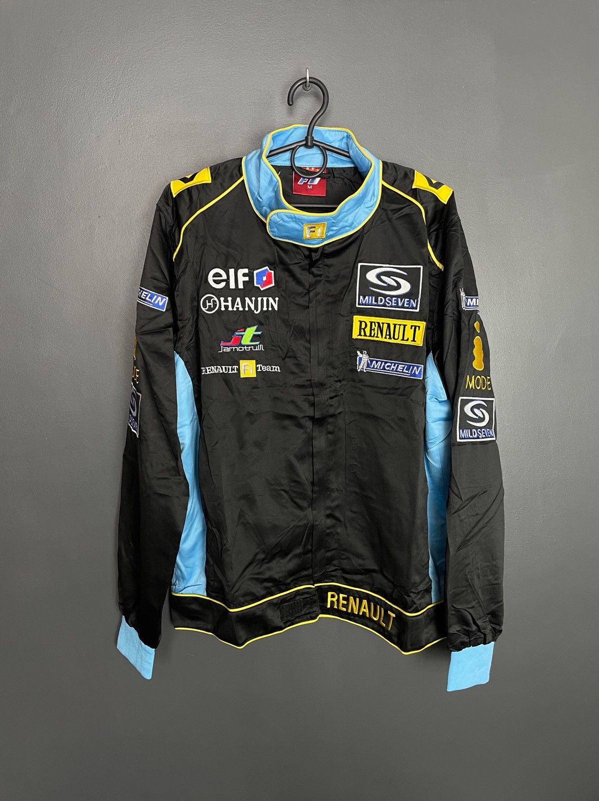 image of Formula Uno x Racing Renault F1 Team Racing Jacket in Black, Men's (Size Medium)