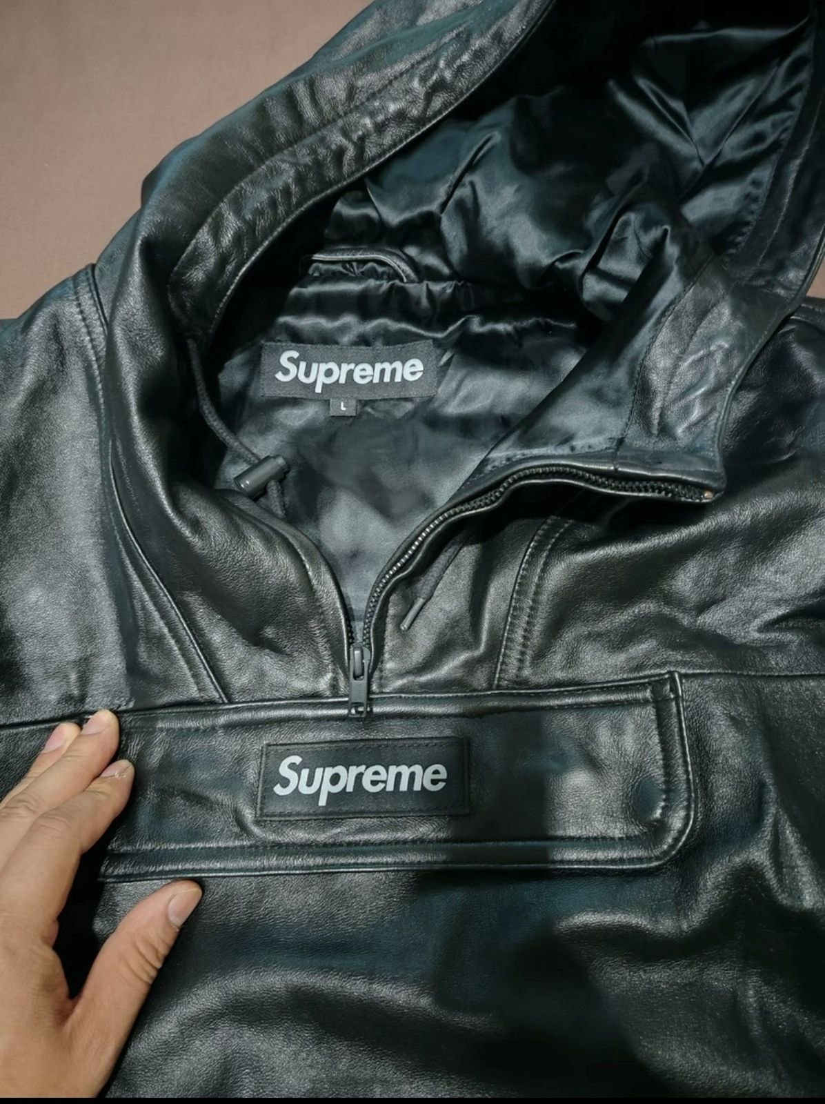 Supreme Supreme leather anroak jacket black Size US L / EU 52-54 / 3 - 4 Thumbnail