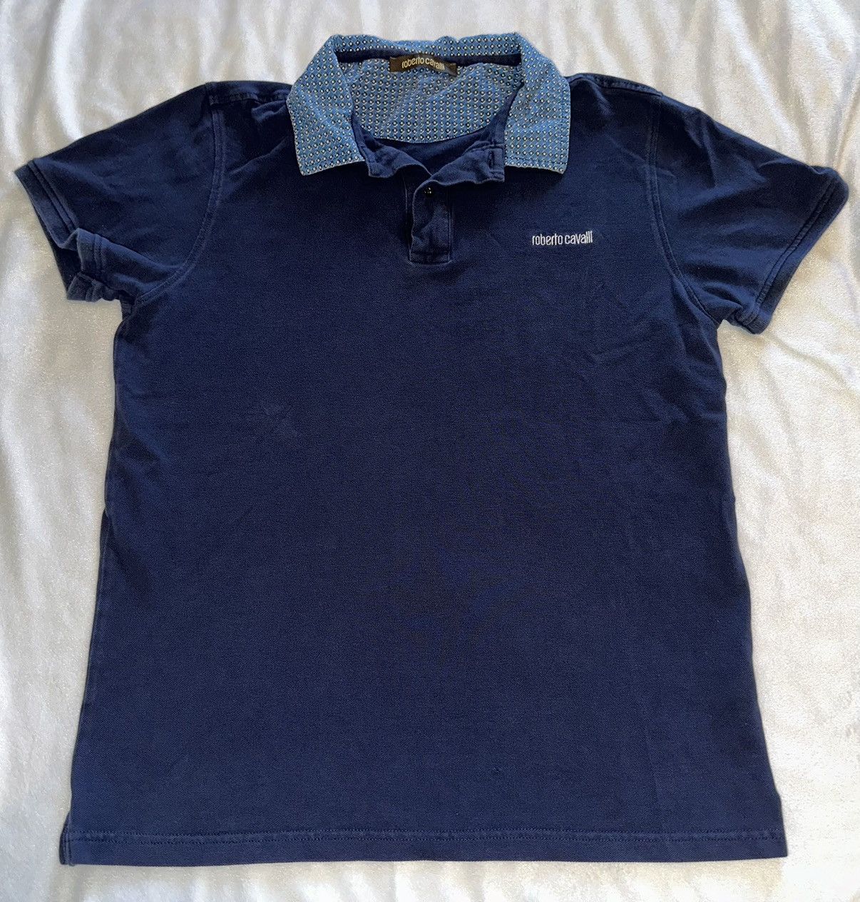 Roberto Cavalli Roberto Cavalli Polo Shirt Mens Blue S/S Casual-Size L Size US L / EU 52-54 / 3 - 1 Thumbnail