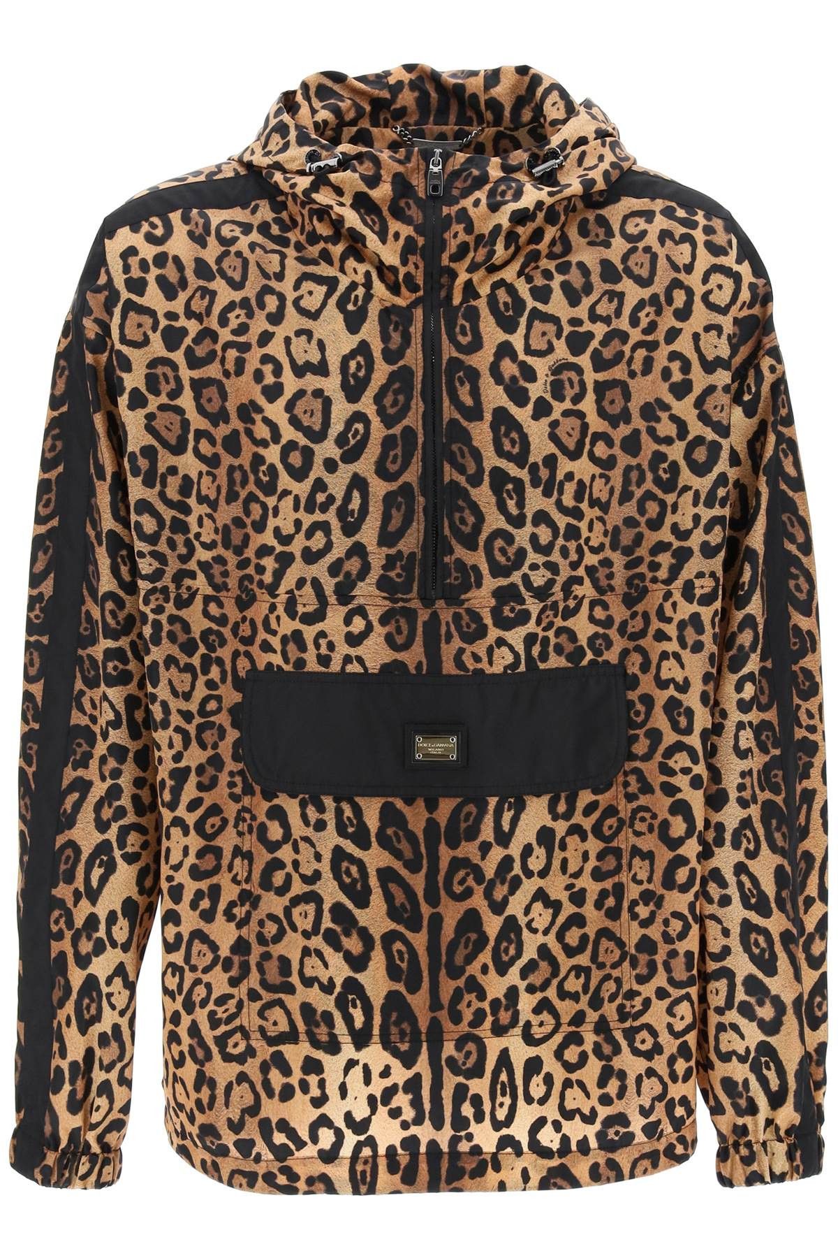 image of Dolce Gabbana "leopard Print Nylon Anor in Leo Ingrand Marrone, Men's (Size Medium)
