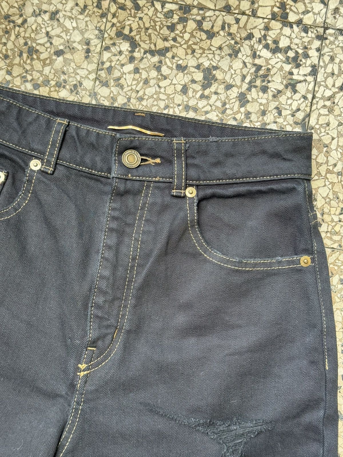 Saint Laurent Paris × Yves Saint Laurent SAINT LAURENT Trash Overdye JAPAN DENIM Distressed Skinny Size 27" / US 4 / IT 40 - 5 Thumbnail