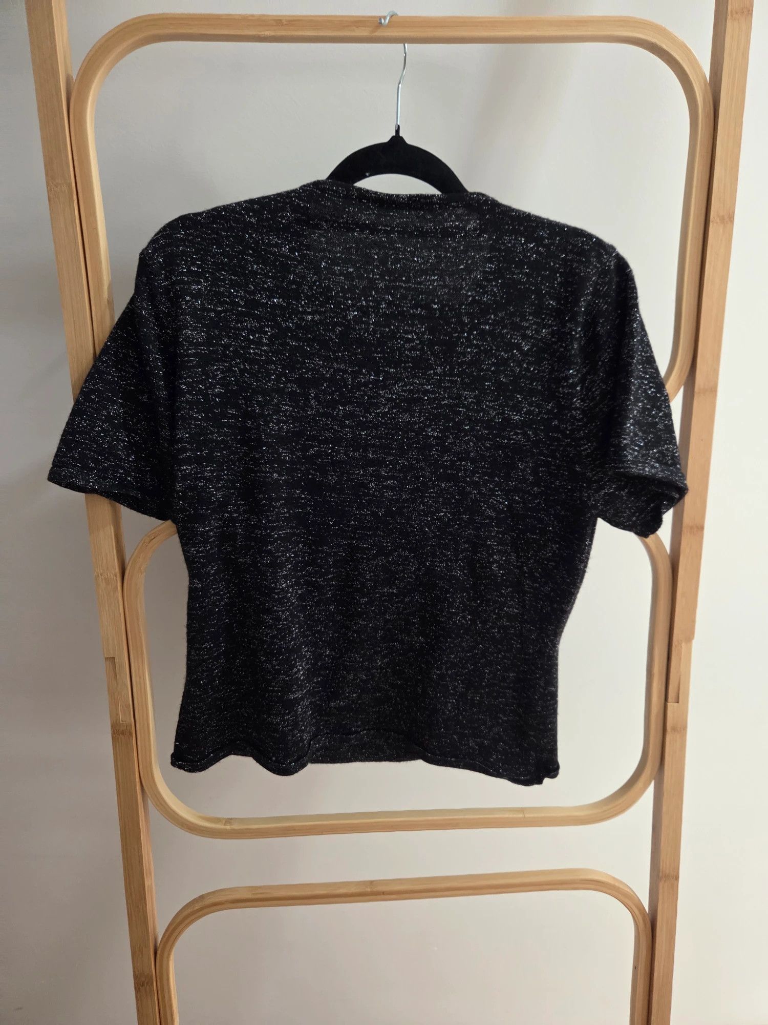 Other Women's Dark Grey Short Sleeve Cropped T-Shirt Crew Neck Size M / US 6-8 / IT 42-44 - 2 Thumbnail
