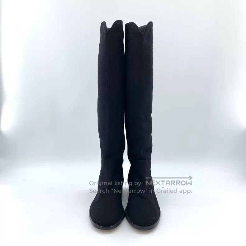 Chanel Chanel Black round toe suede casual flat high boots Size US 7.5 / IT 37.5 - 3 Thumbnail
