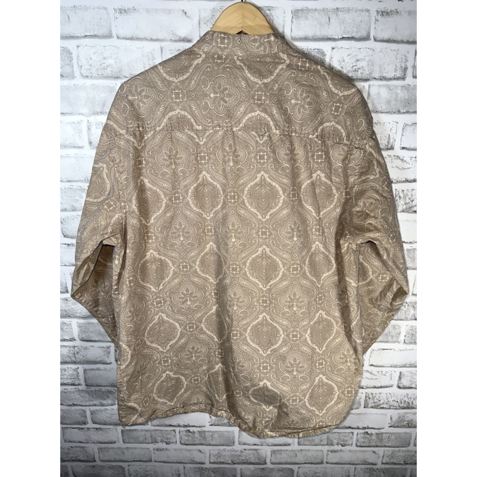Scully VINTAGE Scully Western Shirt Beige Paisley Print Mens L Shirt Long Sleeve Buttons Up Regular Fit Mens Size US L / EU 52-54 / 3 - 7 Thumbnail
