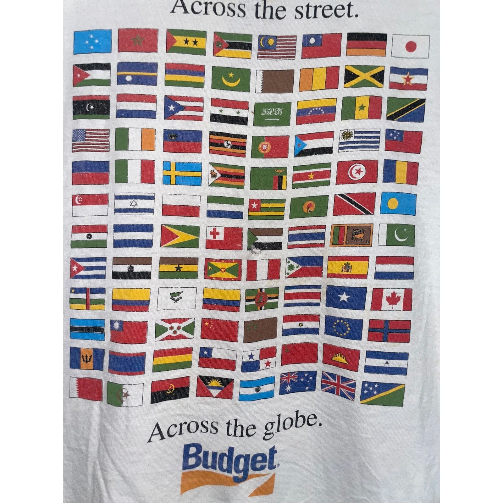 Vintage Vintage Flags Shirt Across The Street Globe Budget Tee XL Size US XL / EU 56 / 4 - 7 Thumbnail