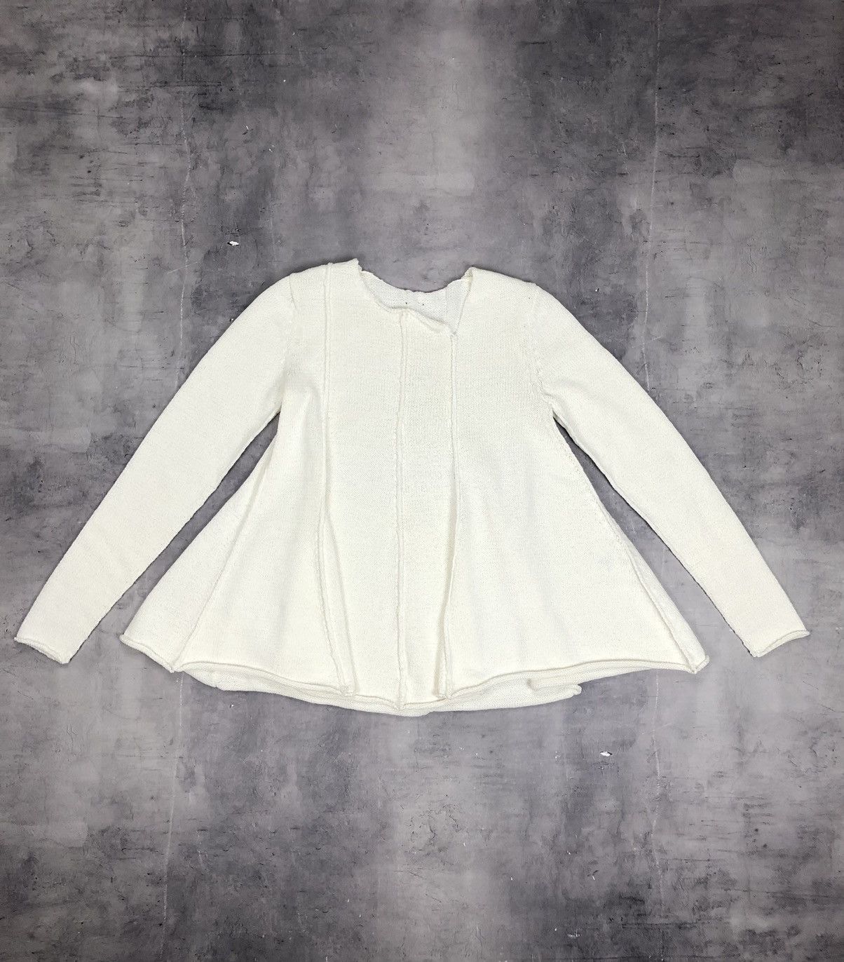 Rundholz Black Label Flared Panel Sweater in Off-White