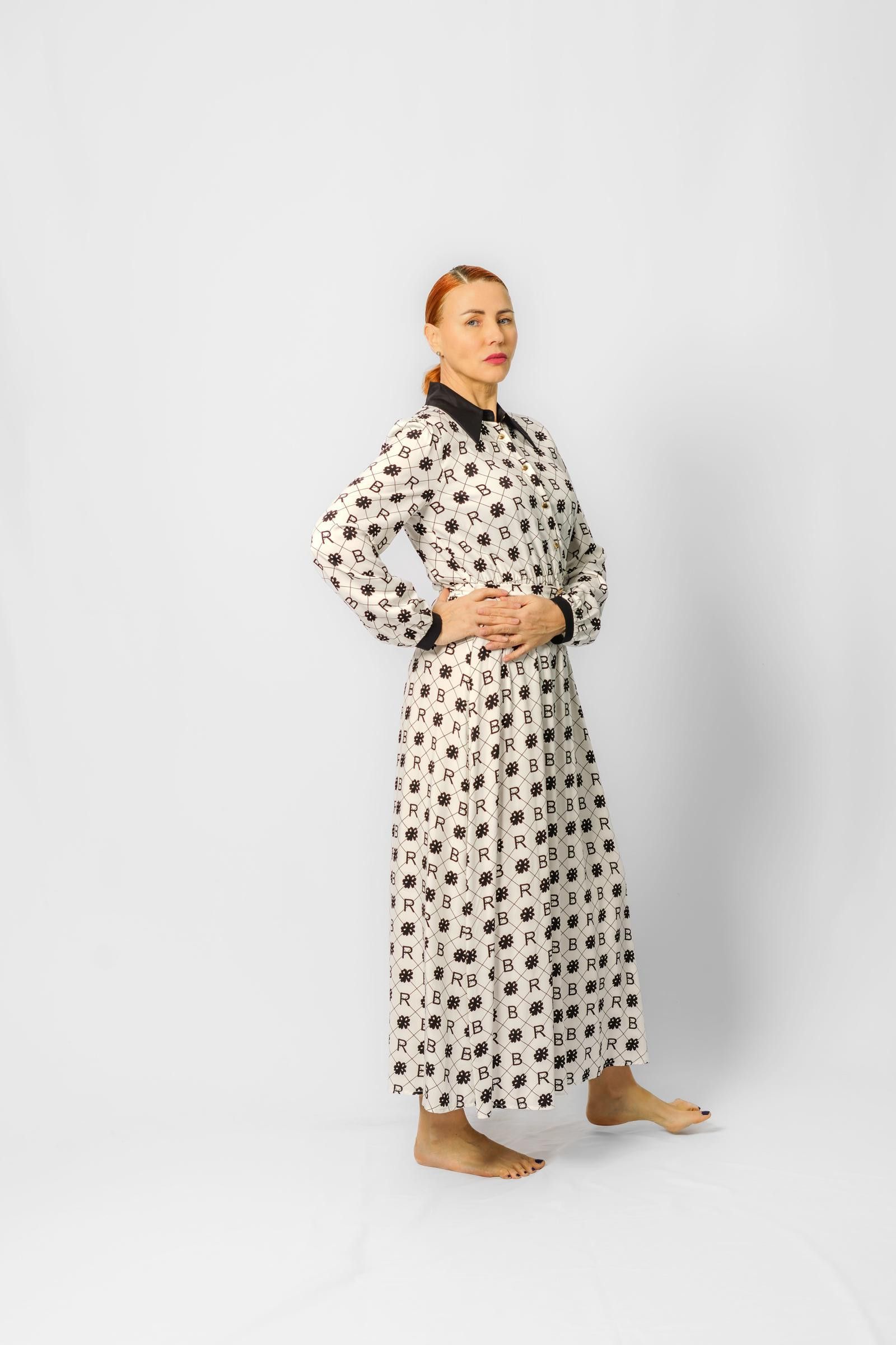 image of Imperial Long Sleeve Maxi Dress in Blue, Women's (Size Small)