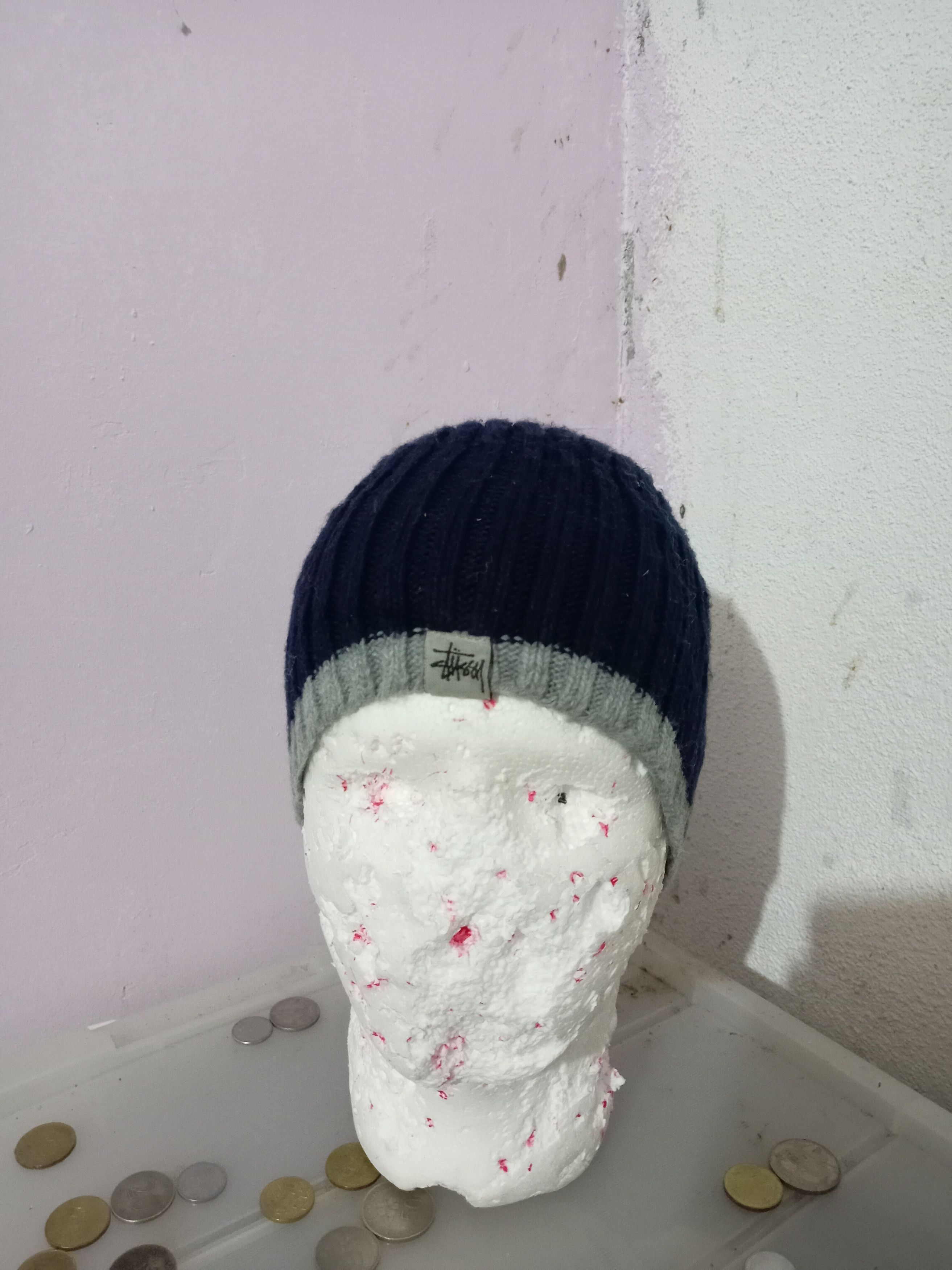 image of Stussy Sport Jacquard Skullcap Beanie in Grey, Men's