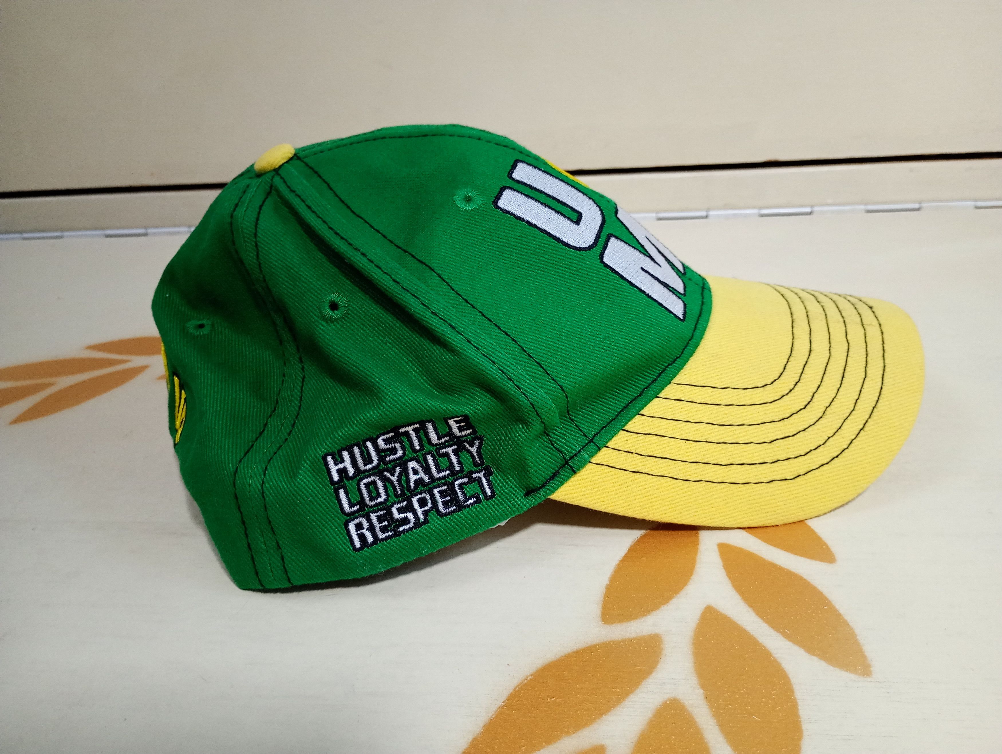 WWE John Cena U Can’t See Me Hat WWE Green Yellow Adjustable Cap Size ONE SIZE - 6 Thumbnail