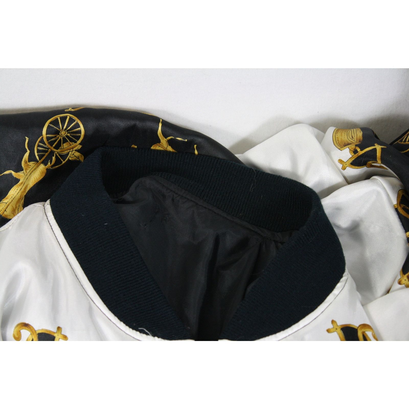 Vintage Vintage 80s Baroque Equestrian Bomber Jacket Black Gold Size US M / EU 48-50 / 2 - 5 Thumbnail