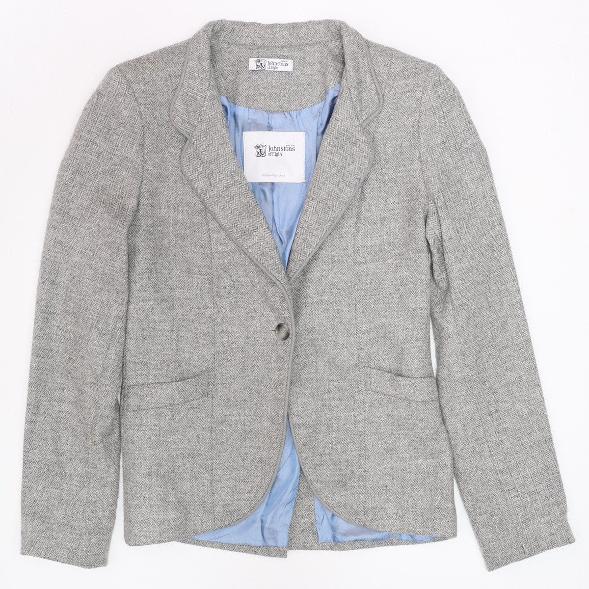 Johnstons Of Elgin Johnstons of Elgin Scotland Wool England Blazer Jacket Gray Size S / US 4 / IT 40 - 4 Thumbnail