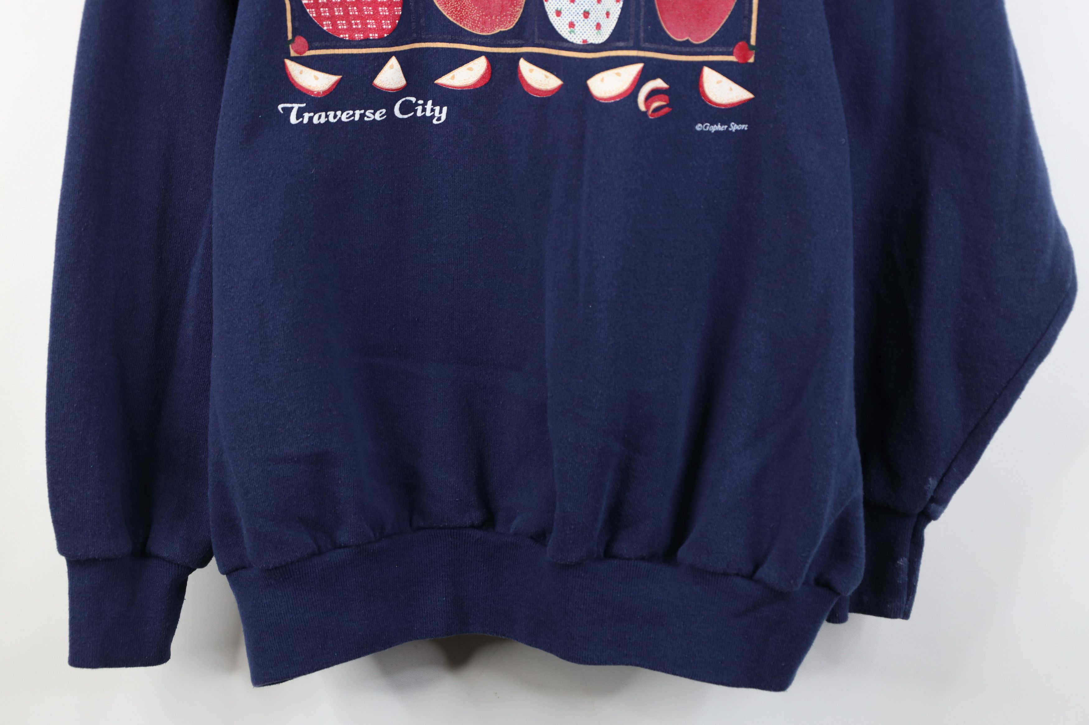 Vintage Vintage 90s Streetwear City Apples Turtleneck Sweatshirt US Size XXL / US 16-18 / IT 52-54 - 3 Thumbnail