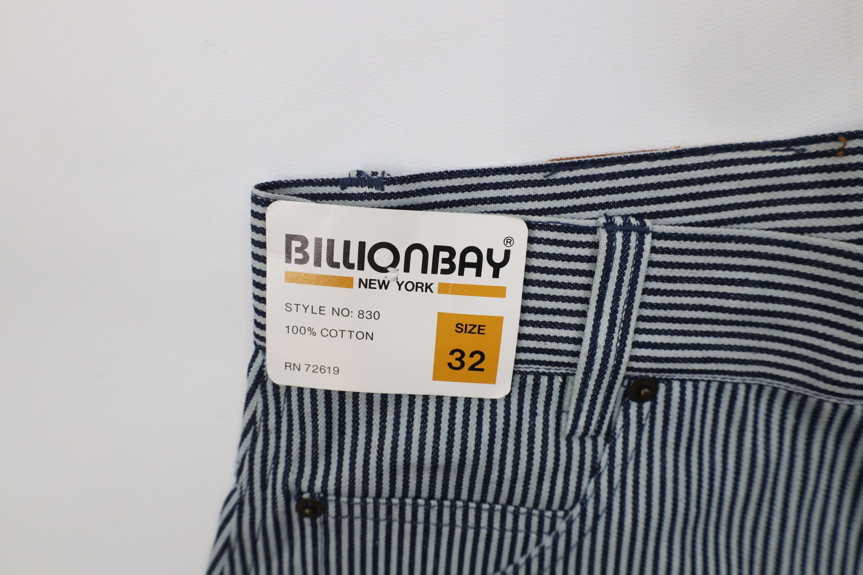 Vintage Deadstock Vintage 90s Streetwear Hickory Striped Jean Shorts Size US 32 / EU 48 - 6 Thumbnail