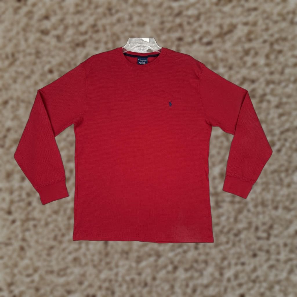 Polo Ralph Lauren Polo Ralph Lauren Shirt Mens Large Red Long Sleeve Thermal Waffle Knit Sleepwear Size US L / EU 52-54 / 3 - 1 Thumbnail