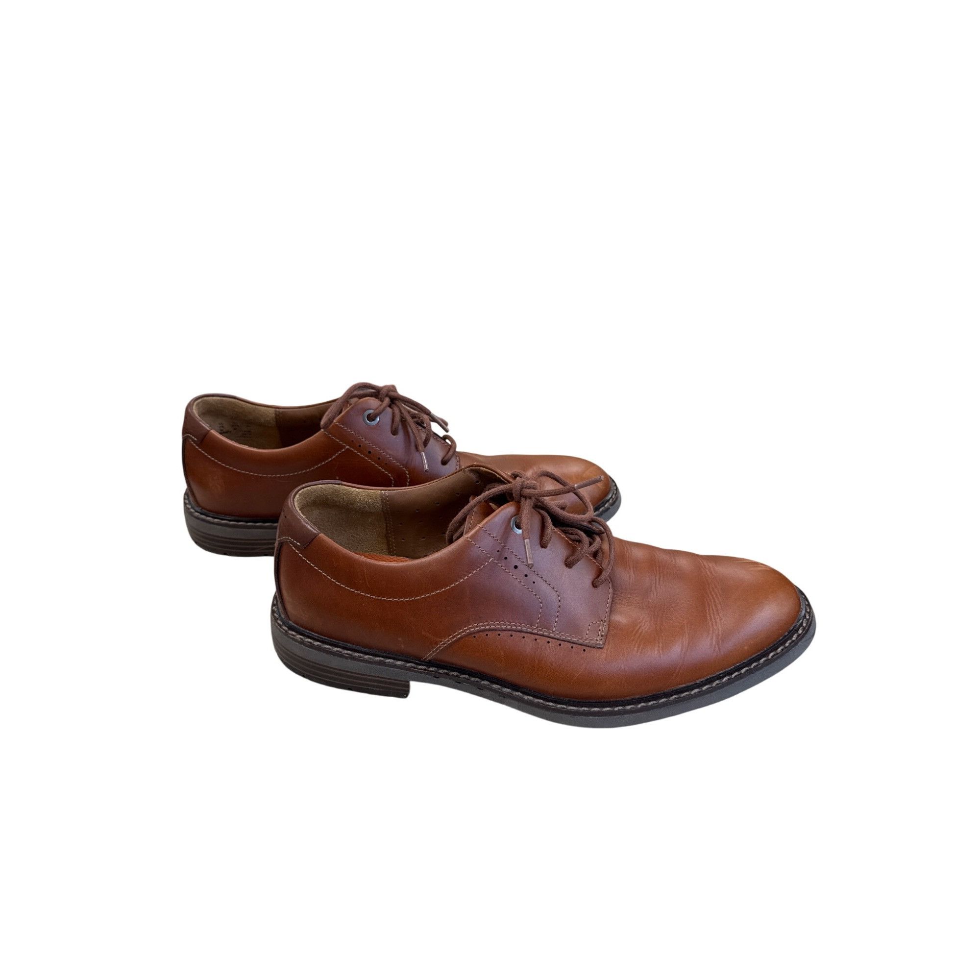 Clarks Clarks Mens Brown Leather Lace-Up Oxfords Shoes Size 9.5 SKU Size US 9.5 / EU 42-43 - 5 Thumbnail