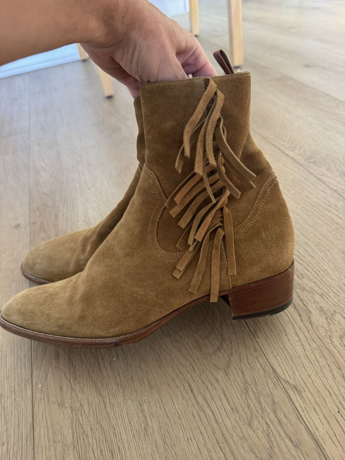 Saint Laurent Paris Hedi Suede Fringe Wyatts 44.5 Size US 11.5 / EU 44-45 - 2 Thumbnail