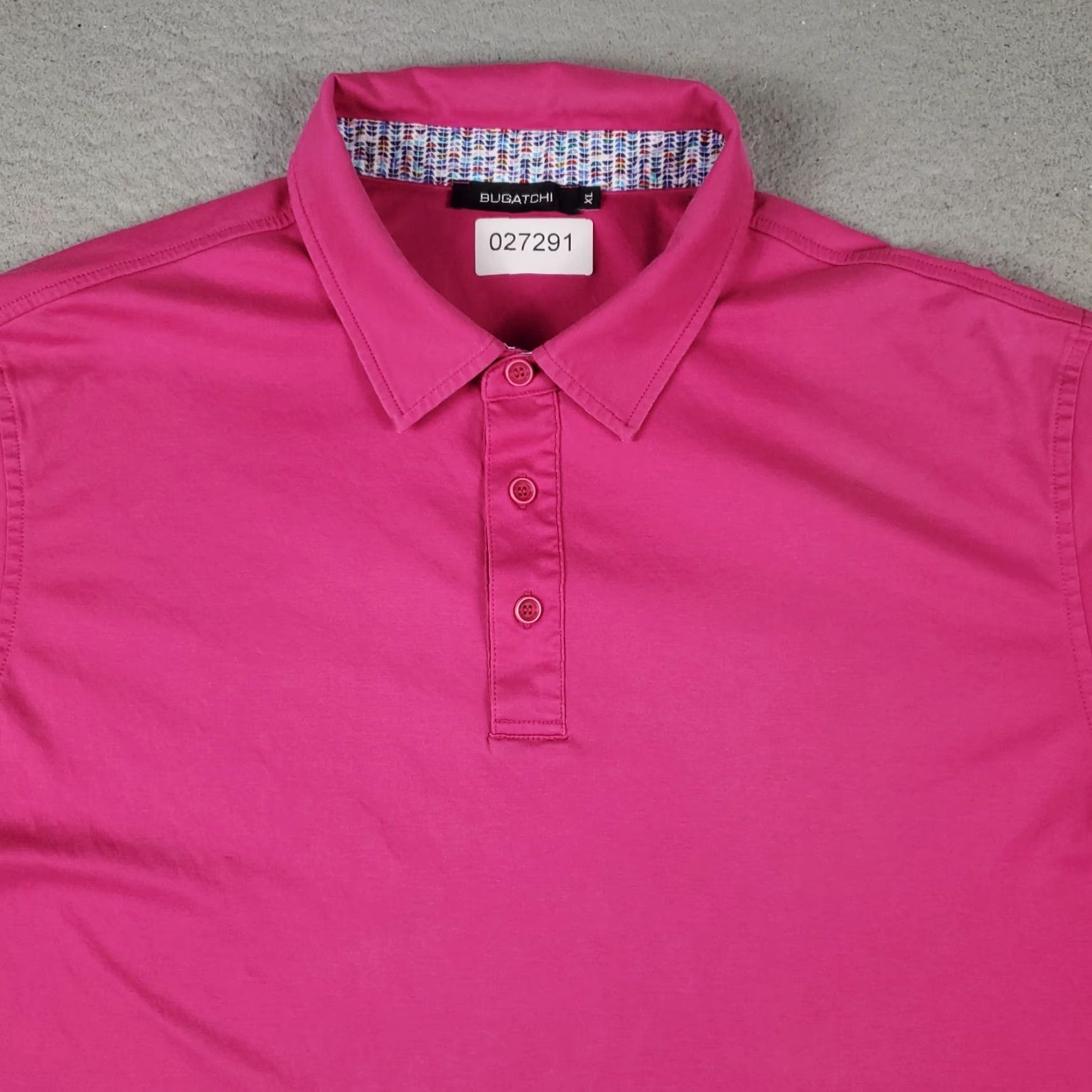 BUGATCHI BUGATCHI Polo Shirt Men's XL Pink Solid Short Sleeve Golf Casual Size US XL / EU 56 / 4 - 2 Thumbnail