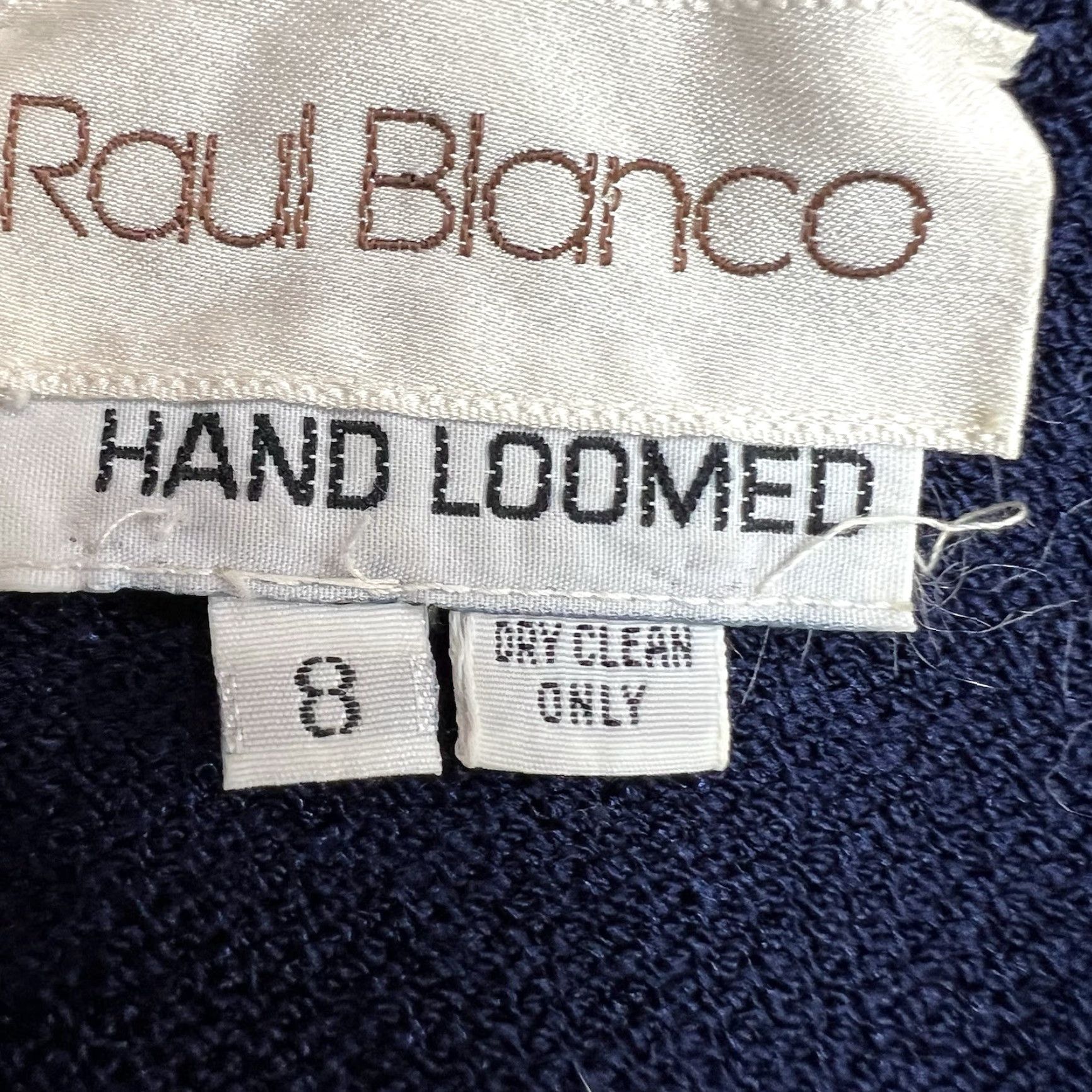 Vintage VINTAGE Raul Blanco Handloom Sweater Women’s Size 8 Blue Geometric Knit Pullover Raglan Long Sleeve Vintage 80s/90s Womens Size M / US 6-8 / IT 42-44 - 5 Thumbnail