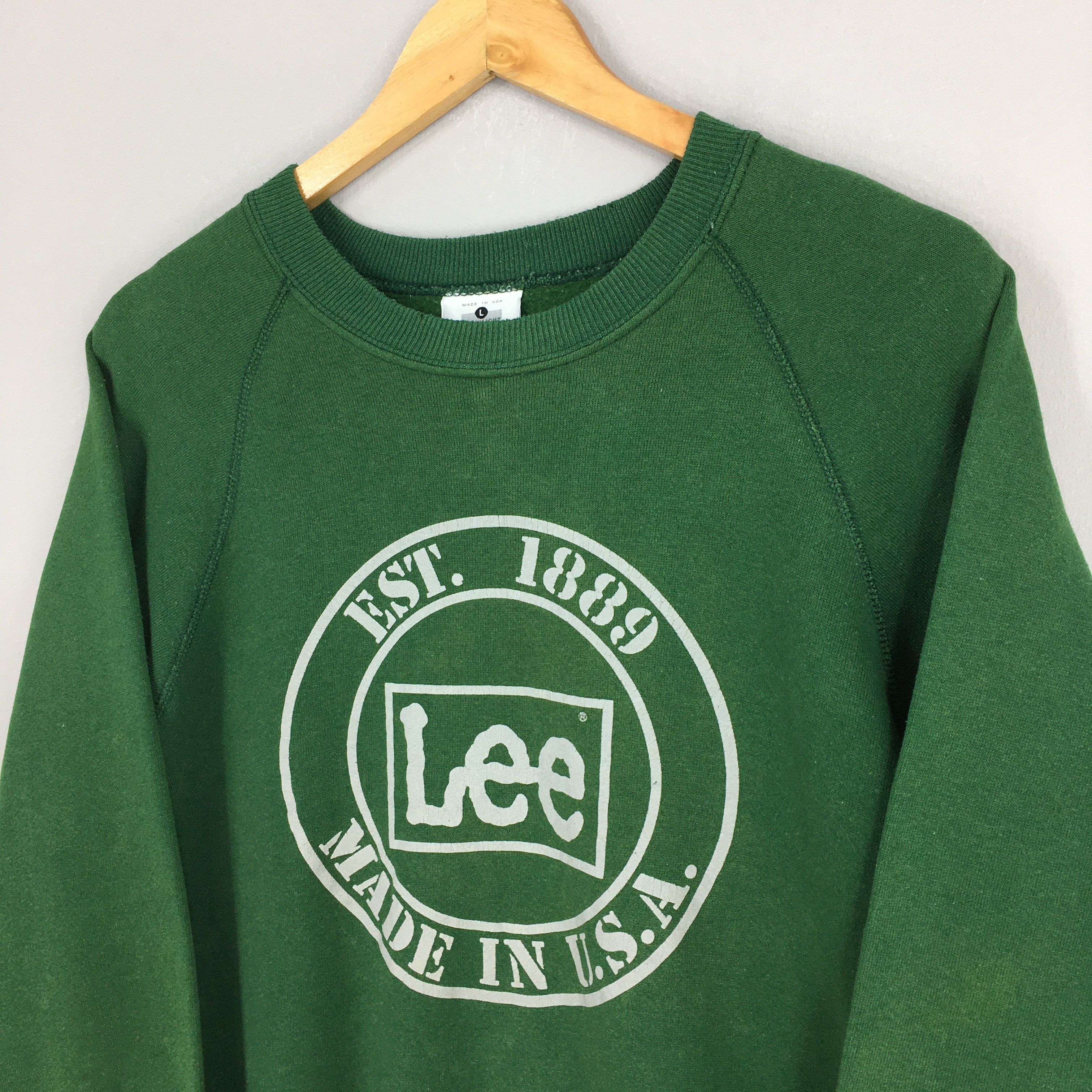 Lee Vintage Lee Jeans Spell Out Printed Sweatshirt Large 1990's Size US L / EU 52-54 / 3 - 3 Thumbnail