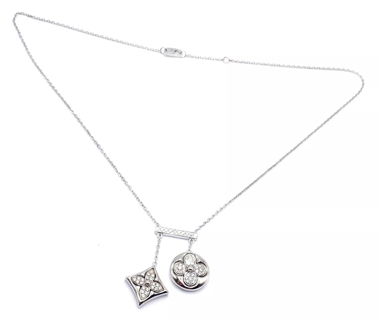 Louis Vuitton Louis Vuitton 18k White Gold Diamond Link Pendant Necklace Size ONE SIZE - 4 Thumbnail